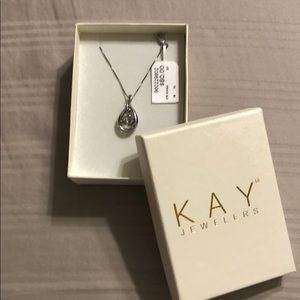 New Sterling Silver White Sapphire necklace